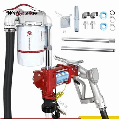 15GPM 12V DC Fuel Transfer Pump w/ Nozzle & Particulate Filter Gasoline Diesel - Image 1 of 4