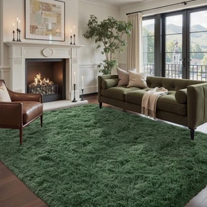 6x9 Green Area Rugs for Living Room Fluffy Shag Rug,Plush Bedroom Grass Carpe... - Picture 1 of 8