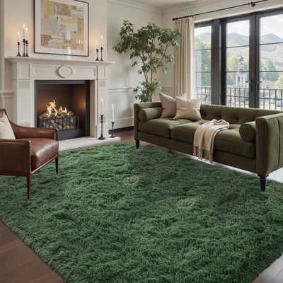 6x9 Green Area Rugs for Living Room Fluffy Shag Rug,Plush Bedroom Grass Carpe... - Image 1 of 4