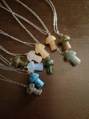 🍄Colgante artesanal de setas/setas, collar 18"🍄  Foto 1 de 3