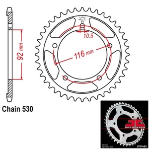 JT Sprocket Steel Rear 530 Pitch 41T Kawasaki ZX 1400 Ninja ZX-14R (2012-2015) - Picture 1 of 2