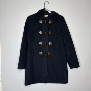 LL Bean klassischer schwerer Duffelcoat aus Lammwolle mit Kapuze – Damen 6 normal - Bild 1 von 6