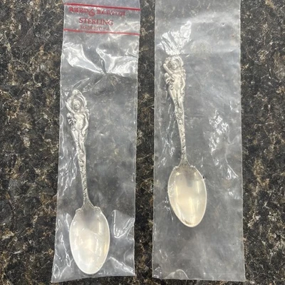 Reed And Barton Love Cucharas Demitasse Desarmadas (2) NUEVAS en Bolsas Selladas ¡RARAS!! Foto 1 de 3