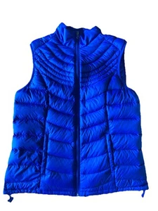 Be Inspired Blue Full Zip Packable Down Insulated Puffer Vest Women’s Large L - Picture 1 of 9