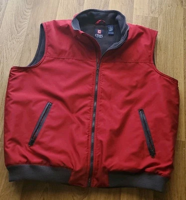Chaps Red Mens Vest Size 2X Large Fleece Lined Nylon Outer - Image 1 of 4