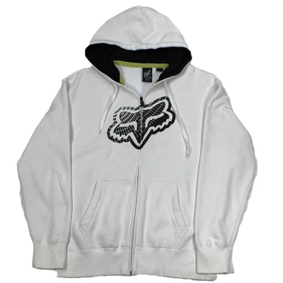 Moletom com capuz Lg Fox Racing com zíper projetado até a morte logotipo traseiro branco - Imagem 1 de 4