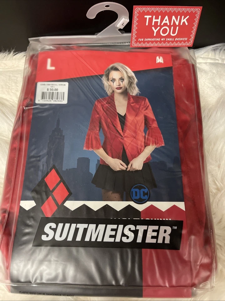 Suitmeister Harley Quinn Red Blazer Jacket Halloween/Cosplay Adult SZ XL Joker 2