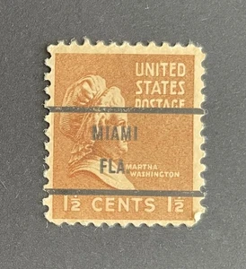 Miami, Florida Type 71 Precancel - 1½ cents Prexie - U.S. #805 - FL - Picture 1 of 1