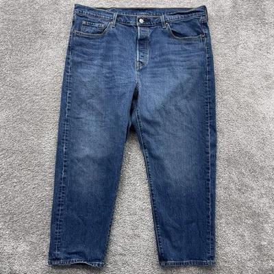 Levis 501 T Jeans Womens Plus 18W Tapered Button Fly Blue Denim 26” Inseam - Image 1 of 4