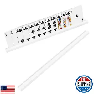 olnamo Playing Card Holder Stand 400mm White Acrylic Set for Trump Games, Tra - Picture 1 of 5