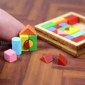 1SET Dolls House Miniature 1:12TH Scale Blocks Puzzle Assemble Toys Accessories - Picture 1 of 9