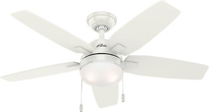 HUNTER FAN Arcot, 117 cm, Indoor Ceiling Fan with Light and Pull Fresh White 