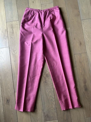 NUEVO Pantalones plisados Kay Unger para mujer 100 % seda tiro alto talla 6 rosa totalmente forrados Foto 1 de 4