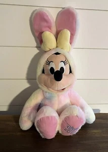 Disney Store Minnie Mouse Easter Bunny Plush 15" Pastel Tie Dye 2020 EUC - Picture 1 of 6