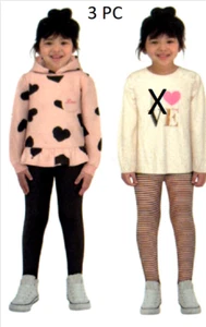 Kids Headquarters Girls 3 Piece Set (PINK HEARTS, 4T) NWT - Picture 1 of 1