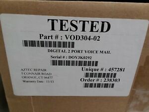 Vodavi 304-02 Digital 2 Port Voicemail  DHD-02  Rev. 1.2  VOD304-02 