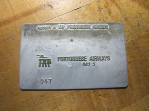 TAP PORTUGUESE AIRWAYS ALTES FLUGTICKET VALIDATION PLATE REISEBÜRO - Bild 1 von 4