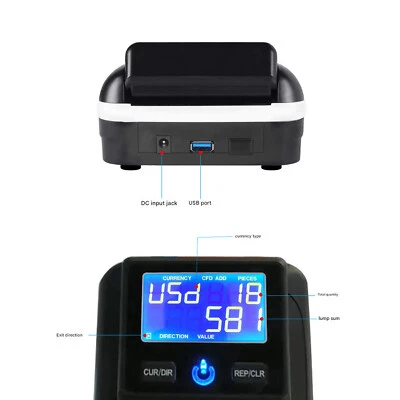 Fake Currency Detection Machine Counterfeit Bill Money Detector AL-130A US - Image 1 of 4