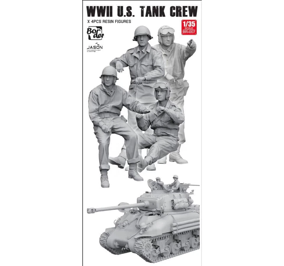 Набор резиновых фигурок 1/35 модель границы II Мировой войны экипаж танка США - Изображение 1 из 1