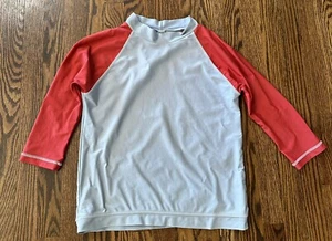 Mini Boden Boys Youth Long Sleeve Swim Rash Guard Shirt Red Gray Size 13-14 - Picture 1 of 6