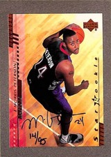 2000-01 Upper Deck Reserve #218 Morris Peterson Rookie RC Auto #/95 Toronto