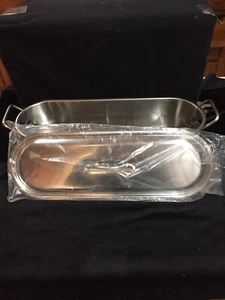Rowoco 18" Fish Poacher Stainless Steel Removable Rack Easy Lift Handles Steamer - Picture 1 of 9