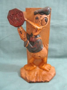 Walt Disney Donald Duck Vintage Cast Iron Door Stop Heavy - Picture 1 of 3