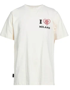 Family First 'I Love Milano' Tshirt Short Sleeve Crew Neck Off White Size Medium - Picture 1 of 18