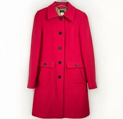 VTG J. Crew Lady Day Wool Red Thinsulate Coat Women 4 TALL INSULATED 66924 - Image 1 of 4