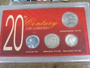 Colección de monedas del siglo XX con certificado de autenticidad en estuche de plástico duro 90% moneda de diez centavos de plata - Imagen 1 de 5