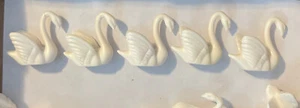 Vintage Miniature Plastic White Swans Set Of 6 - Picture 1 of 6