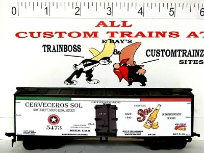 HO SCALE CUSTOM LETTERED TEXAS CENTRAL RR CERVECEROS SOL BEER REEFER AVAIL IN O - Image 1 of 4