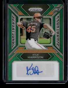 2024 Panini Prizm #SS-KH Sensational Signatures Green Prizm Kyle Harrison - Picture 1 of 2