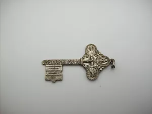Antike WWI Ära SCHLÜSSEL DES HIMMELS Medaille 4 Wege St Christophorus Pat D.165,394, x - Bild 1 von 20