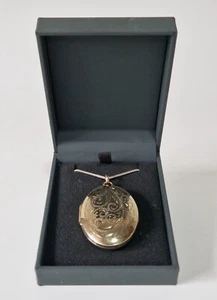 Medallón fotográfico grande ovalado de oro de 9 quilates sobre plata de ley 925 - Imagen 1 de 13