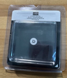 New Stampin' Up! Clear Acrylic Stamp Block D #118485 2-7/8" x 2-11/16" x 3/4" - Picture 1 of 3