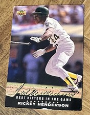 1992 UD TED WILLIAMS BEST HITTERS OF THE GAME RICKEY HENDERSON OAKLAND ATHLETICS