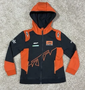 KTM PowerWear Racing Team Jacket Youth 8-10 Hoodie Full Zip Orange Black Moto GP - Picture 1 of 9