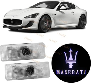 2x No fading Car Led Light Door Emblem Projector For Maserati Quattroporte 09-19 - Picture 1 of 11