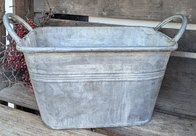❤ Kleine Zink - Wanne  zum bepflanzen dekorieren  Vintage Usedlook  antiklook ❤ - Bild 1 von 3