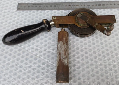Vintage Rabone Chesterman Brass & Steel Depth Measuring Tape - Image 1 of 4