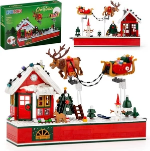 940 Teile Fliegende Weihnachten Party Bausteine Set Weihnachtsmann Schlitten Rentier mit Bewegung - Bild 1 von 5