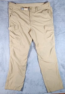 Pantaloni da trekking Eddie Bauer Guide Pro da uomo taglia 40x34 nylon marrone elasticizzato cargo - Foto 1 di 8