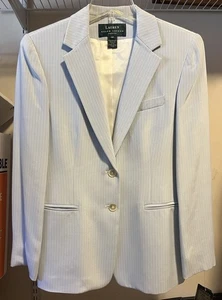 Blazer Chaqueta Lauren Ralph Lauren Petite Seda 8P Azul Claro Rayas Blazer Nuevo con Etiquetas - Imagen 1 de 15