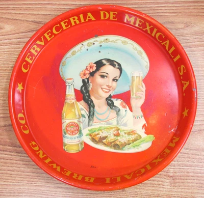 МЕКСИКАНСКИЙ ПОДНОС ДЛЯ ПИВОВАРЕНИЯ ОКОЛО 1950-х ~ 1960-х - Изображение 1 из 4