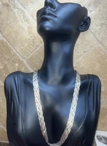 Vintage .925 Italy Sterling Silver Braided Necklace 16” Chocker 18.5 Grams - Picture 1 of 11