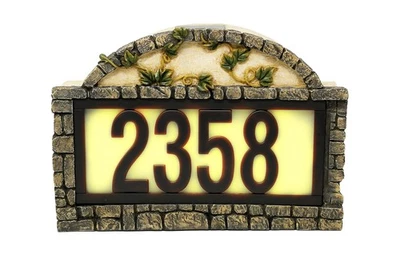 Solar Power Lighted House Numbers Address Sign - LED Illuminated Outdoor Resi... - Image 1 of 4