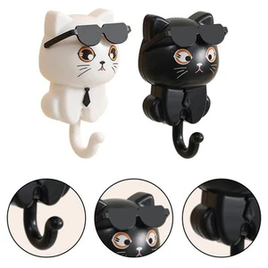 2 Pack Cat Hooks for Playful Home Decor Sunglasses Design for Organization - Bild 1 von 12