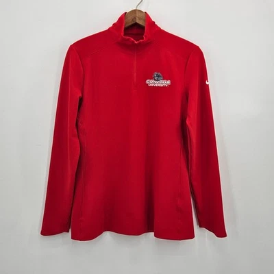 Nike Gonzaga Bulldogs 1/4 Zip Pullover Shirt Women’s Small Red Waffle Knit NCAA - Image 1 of 4
