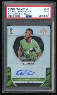 2018 Prizm World Cup Signatures Kelechi Iheanacho #S-KI Auto Silver /25 PSA 9 - Image 1 of 2